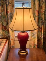Vintage Golden wheat cranberry lamp
