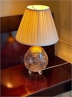 Side table glass etched lamp