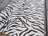 Handmade Zebra print rug, 8'x10'