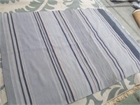 Blue striped rug, 8'2"x5'
