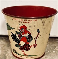 Decorative Chicken Pail is 3.5in t
