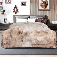 Luvlov Faux Fur blanket decorative soft biege