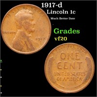 1917-d Lincoln Cent 1c Grades vf, very fine