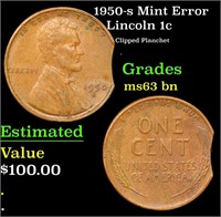 1950-s Lincoln Cent Mint Error 1c Grades Select Un