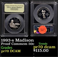 Proof 1993-s Madison Modern Commem Half Dollar 50c