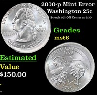 2000-p Washington Quarter Mint Error 25c Grades Ge