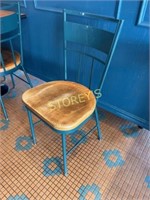 Metal w/ Wood Seat Dining Chair