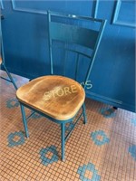 Metal w/ Wood Seat Dining Chair