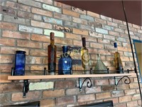 4' x 9" Decorative Wall Shelf & Bottle Décor
