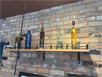 4' x 9" Decorative Wall Shelf & Bottle Décor