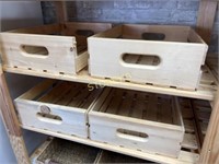 4 Wood Crate Boxes