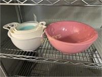 Pink Bowl & Plastic Mixing Bowls
