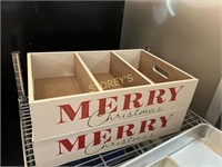 2 Merry Christmas Crates - 18 x 12 x 4