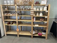3 Section of Wood Store Shelving - 91 x 18 x 67