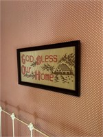 God bless our home vintage cross stitch