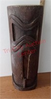 Wood totem pole. 20 inches tall
