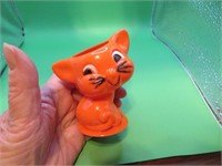 Vintage Halloween Cat Hard Plastic Candy Container