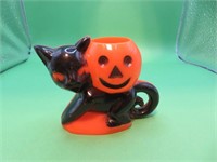 Vintage Rosbro Halloween Cat & Pumpkin Hard