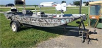 Flat Bottom Aluminum Boat w/ 3 HP Motor