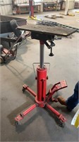 Red hydraulic table jack - 6 ft reach -  3 ft.