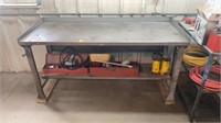 Steel work bench 28x72”