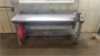 72x28” work bench - steel plated - with a 5 inch