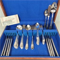 1847 Rogers Silverplated Silverware Set in Box