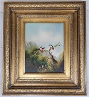 Hummingbird Painting On Canvas - Signed