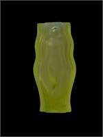 Desna Czech Republic Vaseline Glass Nude Vase