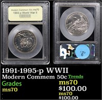 1991-1995-p WWII Modern Commem Half Dollar 50c Gra