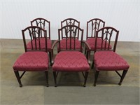 A Set of 6 Mahogany Sheraton Revival Dining Chairs