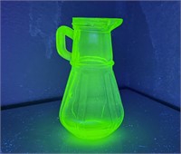 Uranium Glass Syrup Dispenser