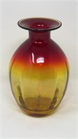 Blenko Amberina Glass Vase Art Glass 6”