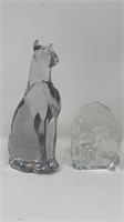 Crystal Art Glass Paperweight Figurines Elephant