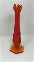Amberina Glass Swung Vase 8” Lava