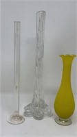 Midcentury Glass Vases Art Glass Puddle Stem