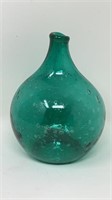 Turquoise Mouth Blown Glass Vase Teardrop
