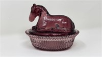 Summit Horse Hen On Nest HON Glass Candy Dish