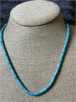 Sterling Silver & Rolled Turquoise Bead Necklace