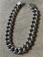 Heavy Linked Sterling Silver Bracelet