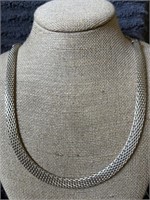 Sterling Silver Heavy Mesh Necklace 18 Inch