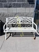 White Outdoor Seating Bench