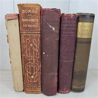 5 Antique Books Late 1800's & Early 1900's
