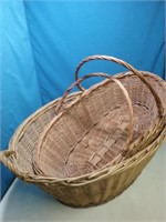 Group of two larger wicker baskets