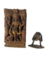 Vintage Carved Wood Indian Goddess