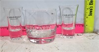 Bacardi Glass & Caravella Shot Glasses