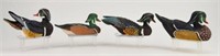 Lot #3001 - (4) Miniature resin Wood Duck drake