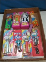 Flat of vintage new collectible Pez dispensers