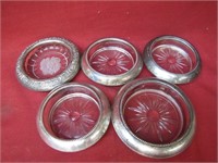Lot of 5 Sterling Silver Ashtrays