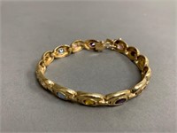 Ladies Gemstone Bracelet Marked 14K Gold